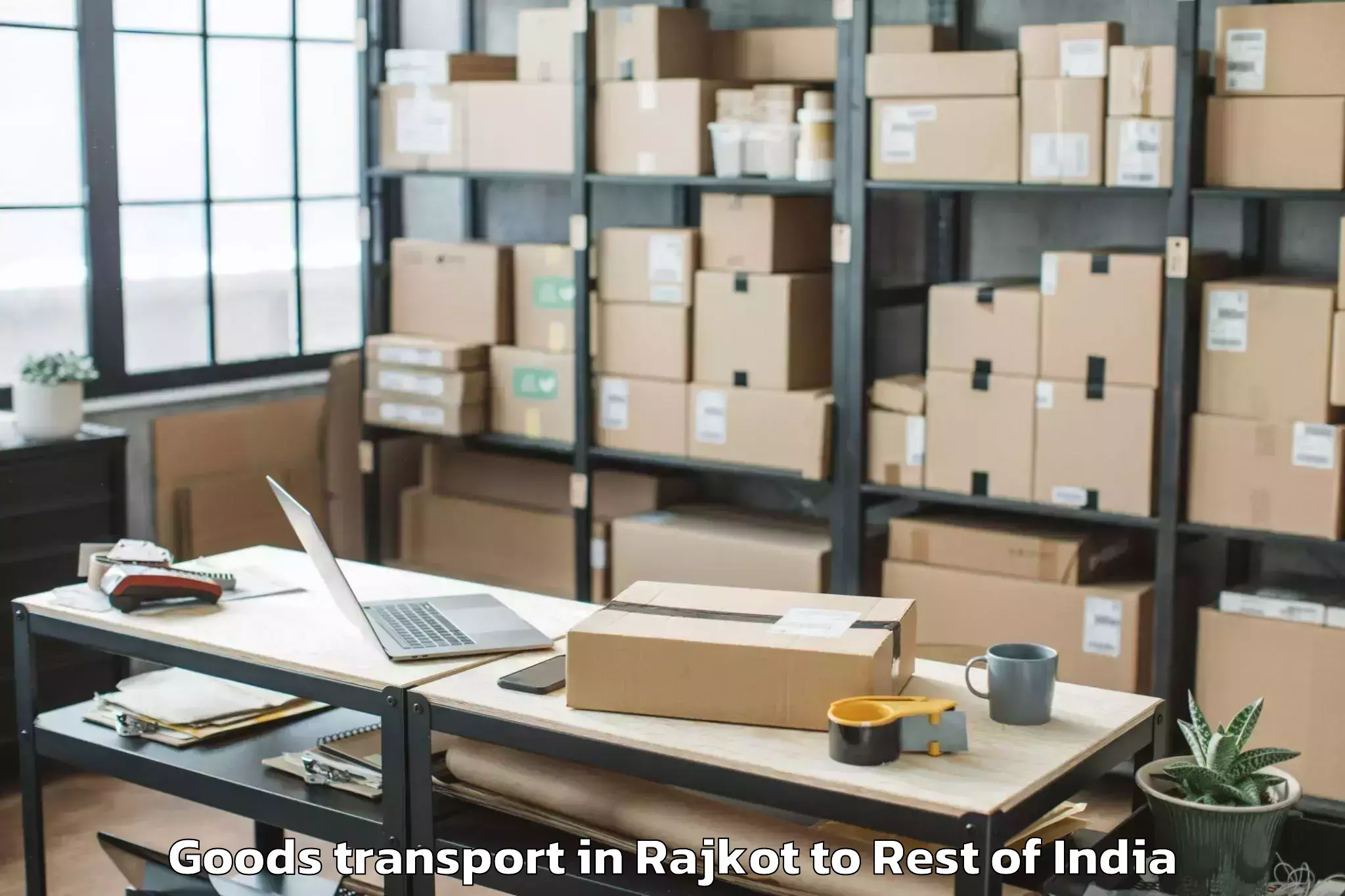 Affordable Rajkot to Karnah Goods Transport